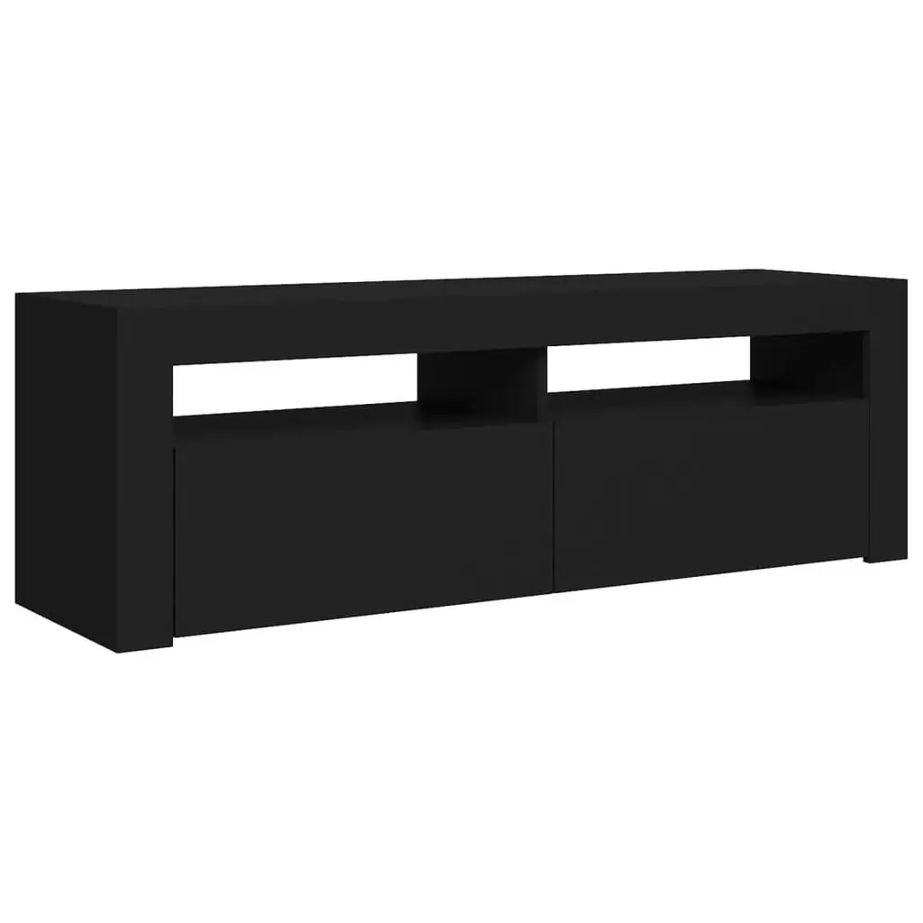 TV Cabinet with LED Lights Black 120x35x40 cm 804311