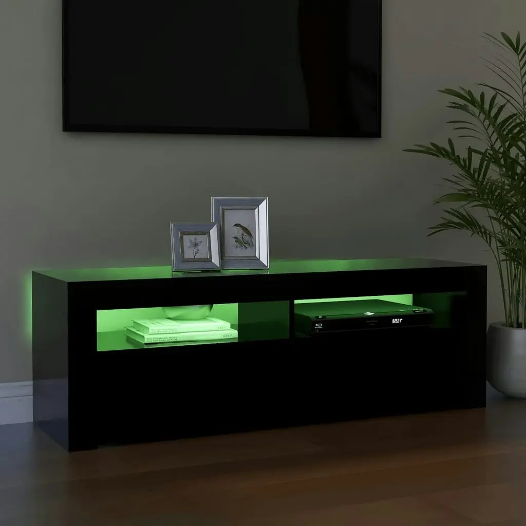 TV Cabinet with LED Lights Black 120x35x40 cm 804311