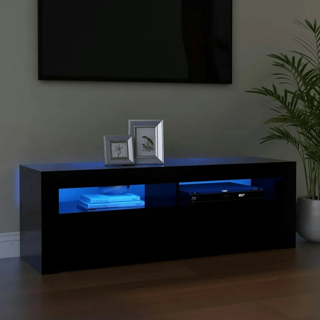 TV Cabinet with LED Lights Black 120x35x40 cm 804311