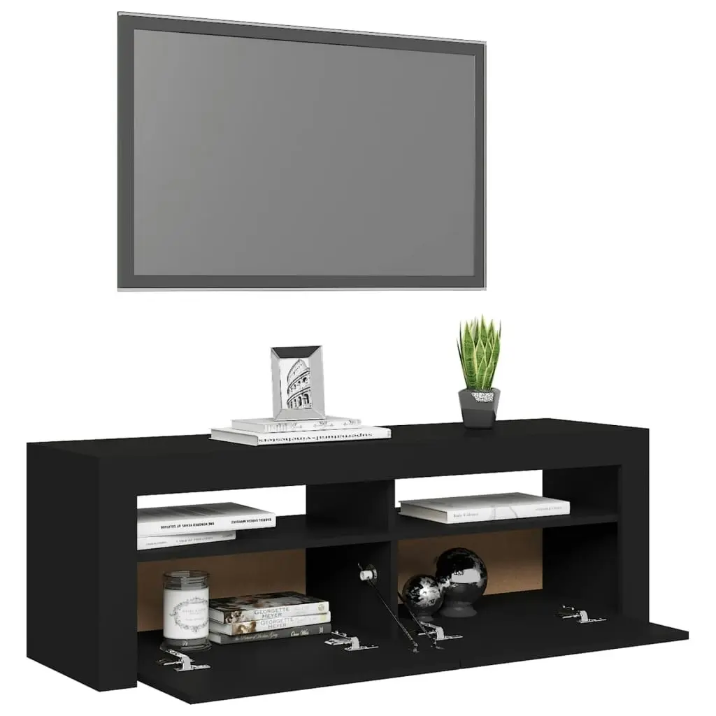 TV Cabinet with LED Lights Black 120x35x40 cm 804311