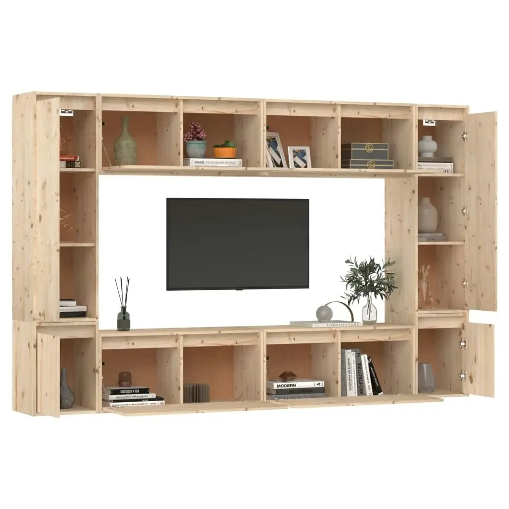 TV Cabinets 8 pcs Solid Wood Pine 3100194