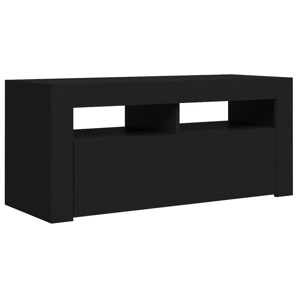 TV Cabinet with LED Lights Black 90x35x40 cm 804320