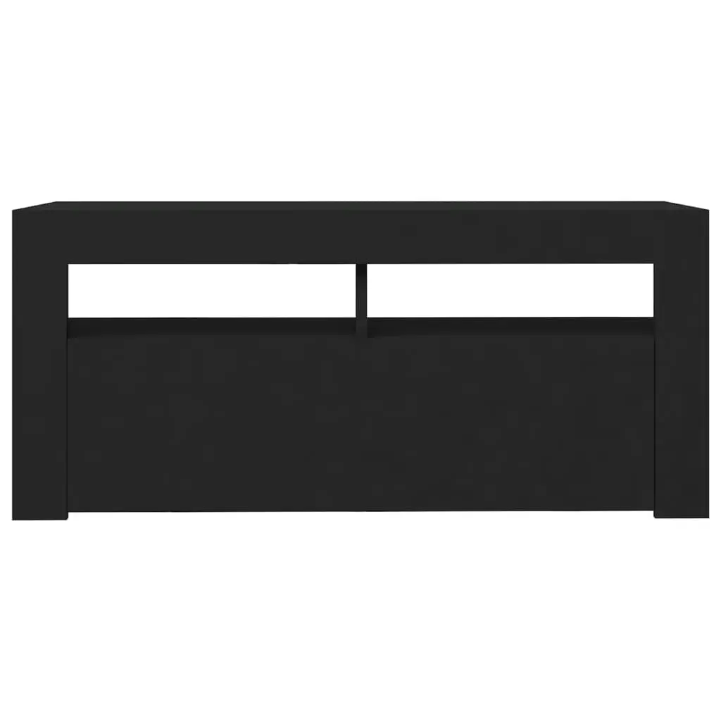 TV Cabinet with LED Lights Black 90x35x40 cm 804320