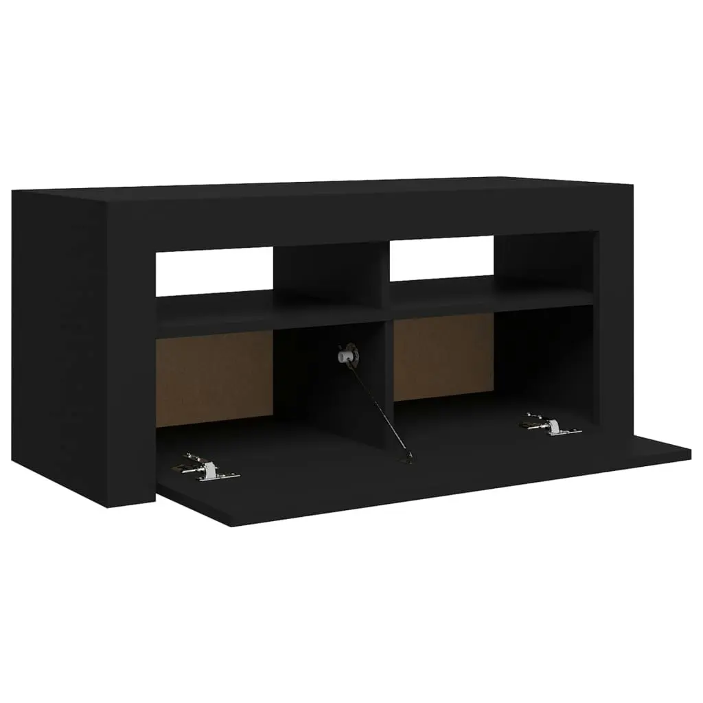 TV Cabinet with LED Lights Black 90x35x40 cm 804320