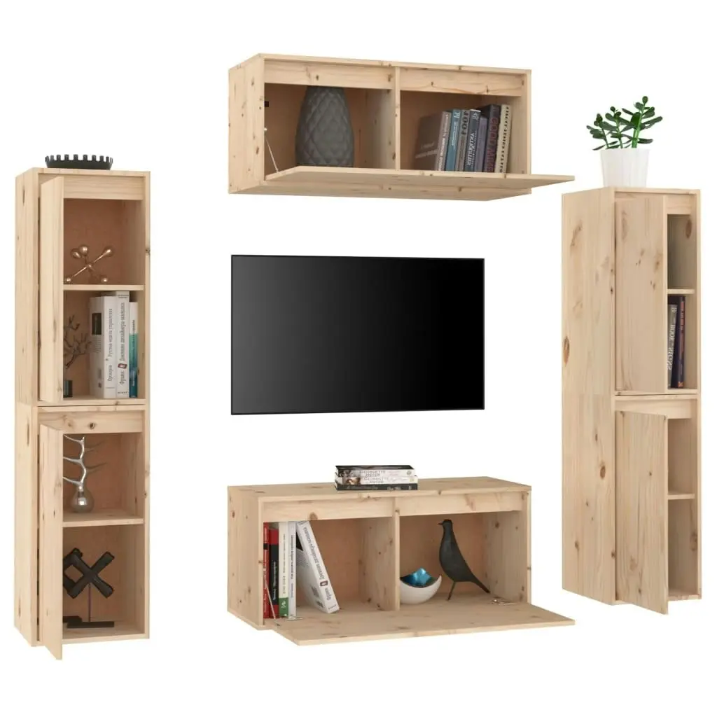 TV Cabinets 6 pcs Solid Wood Pine 3100264