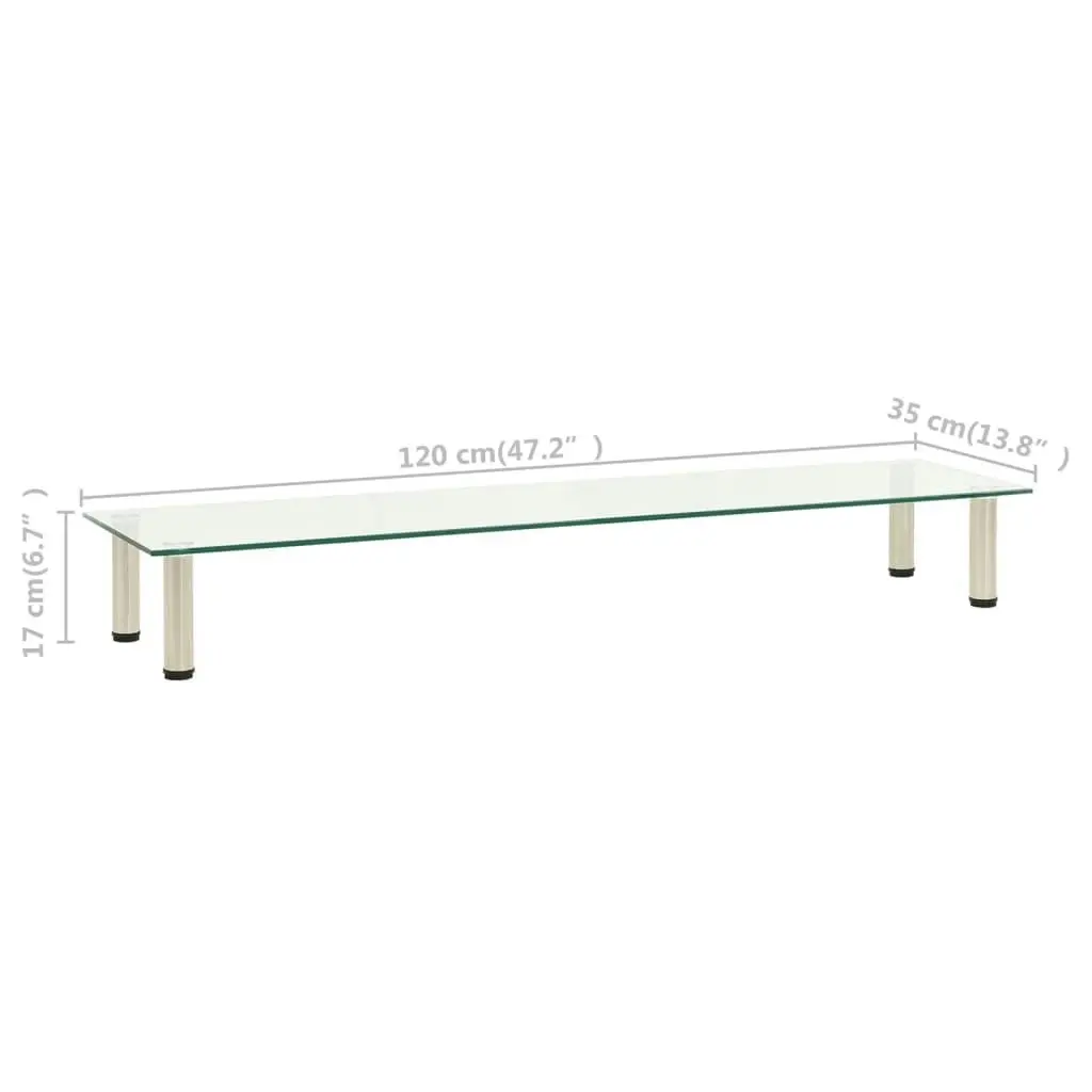 TV Stand Transparent 120x35x17 cm Tempered Glass 322772