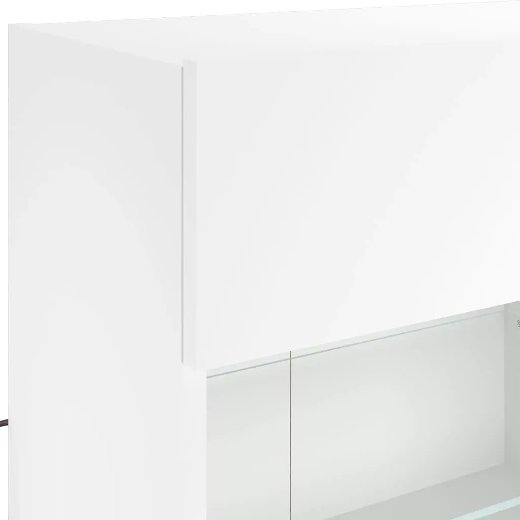 TV Wall Cabinet with LED Lights White 98.5x30x60.5 cm 837106