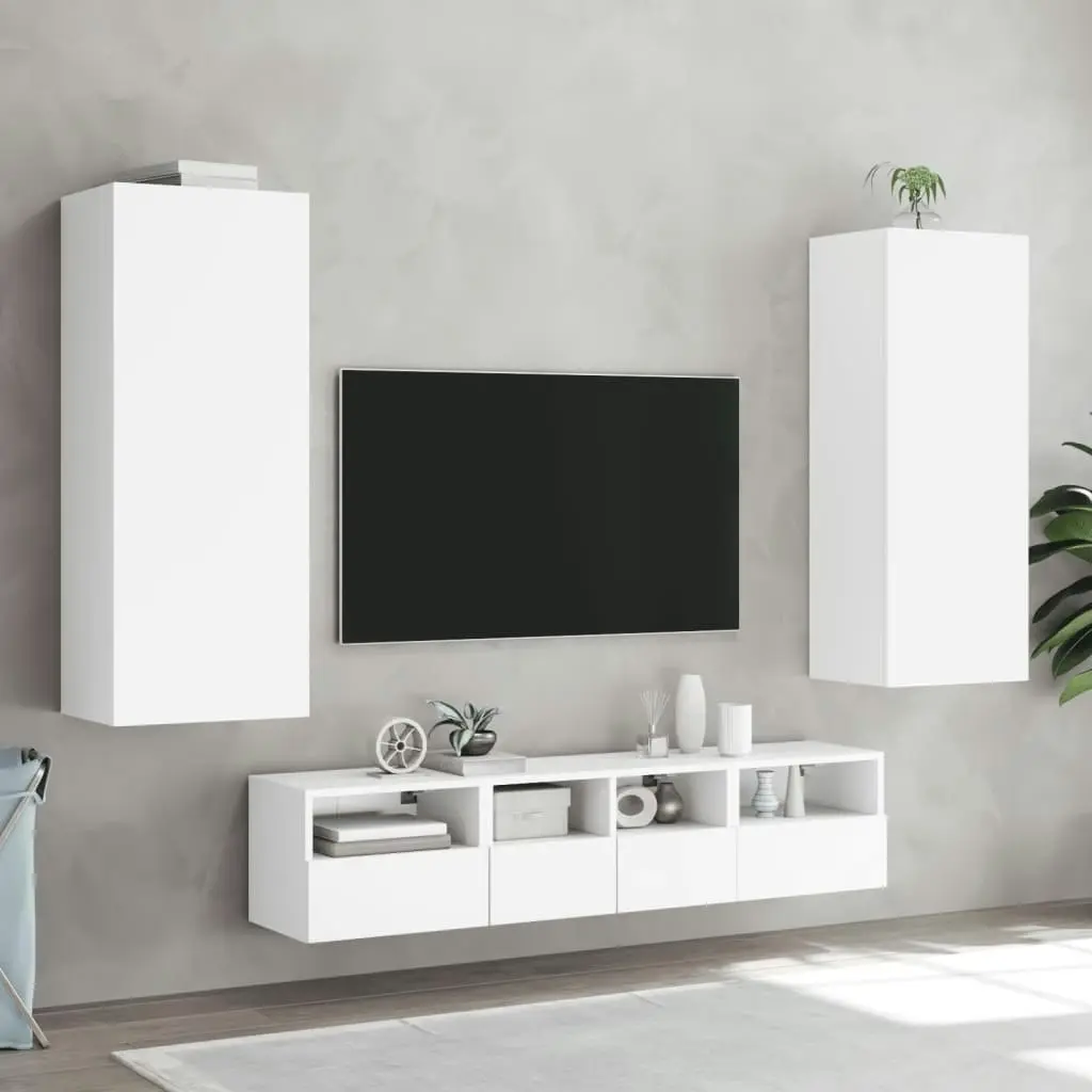 TV Wall Cabinet White 40.5x30x102 cm Engineered Wood 836931