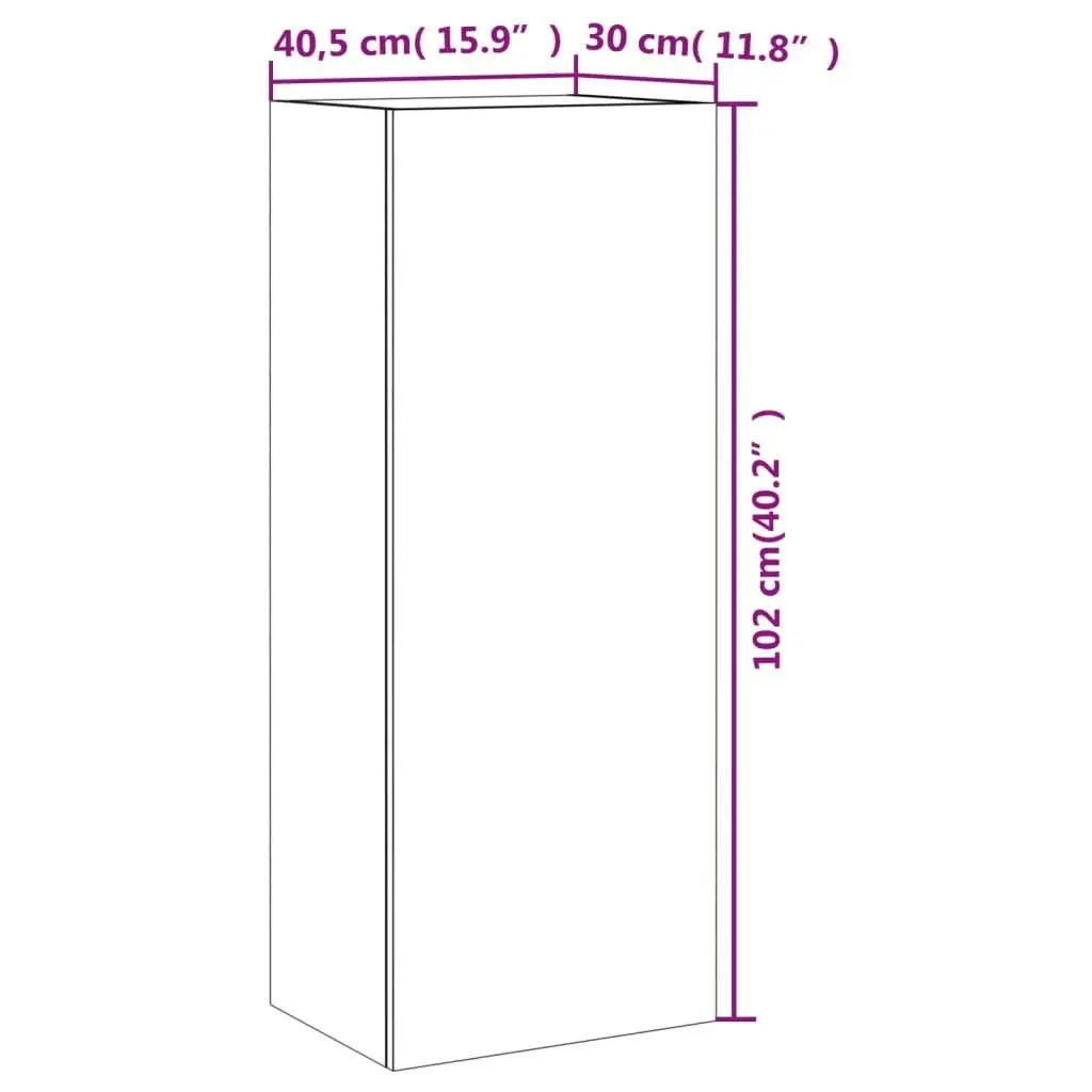 TV Wall Cabinet White 40.5x30x102 cm Engineered Wood 836931