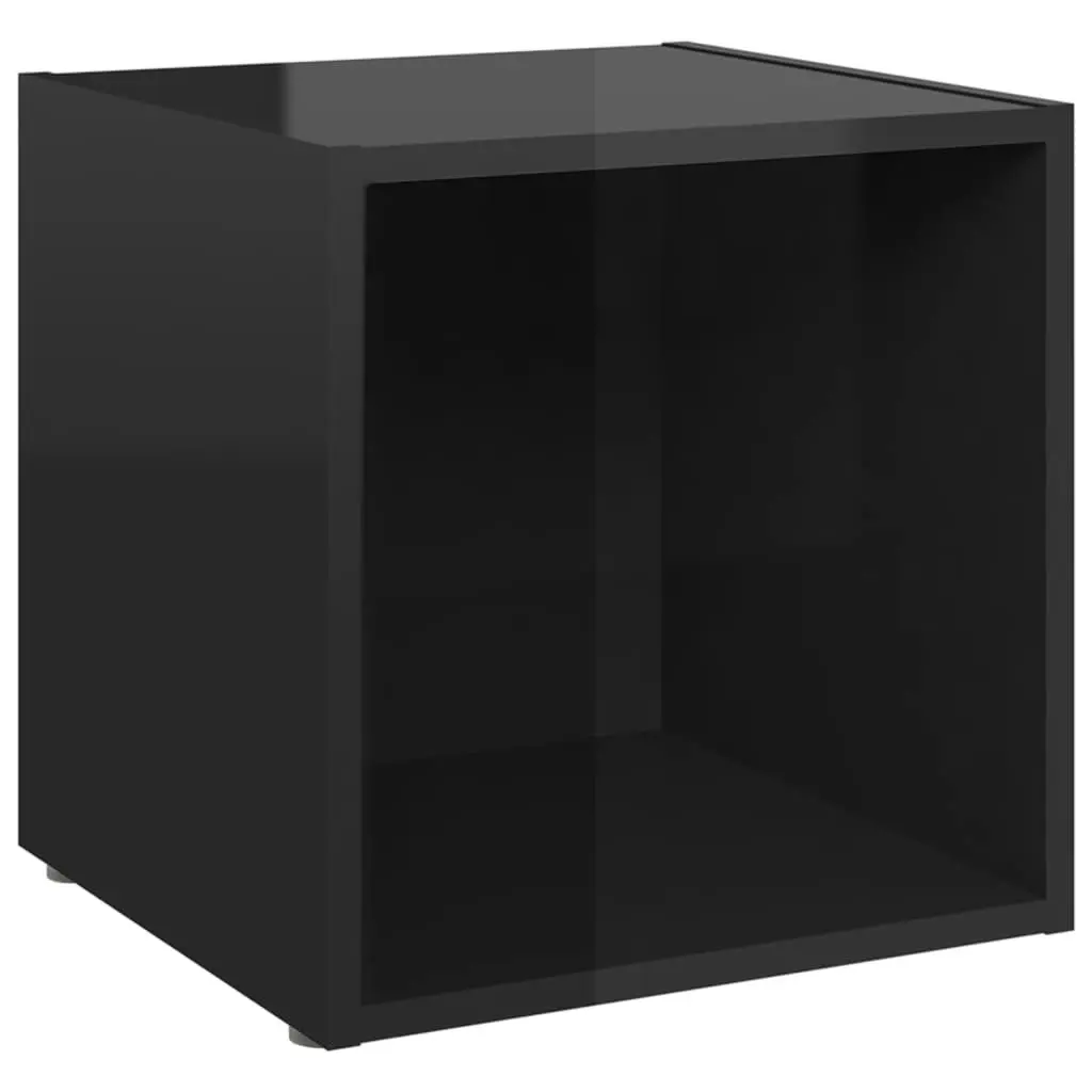 TV Cabinets 4 pcs High Gloss Black 37x35x37 cm Engineered Wood 805521