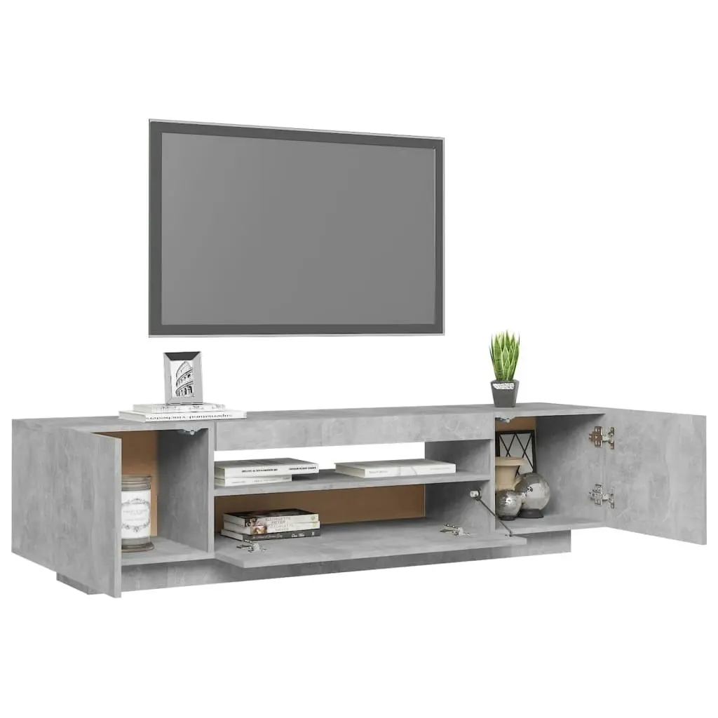 TV Cabinet with LED Lights Concrete Grey 160x35x40 cm 804431