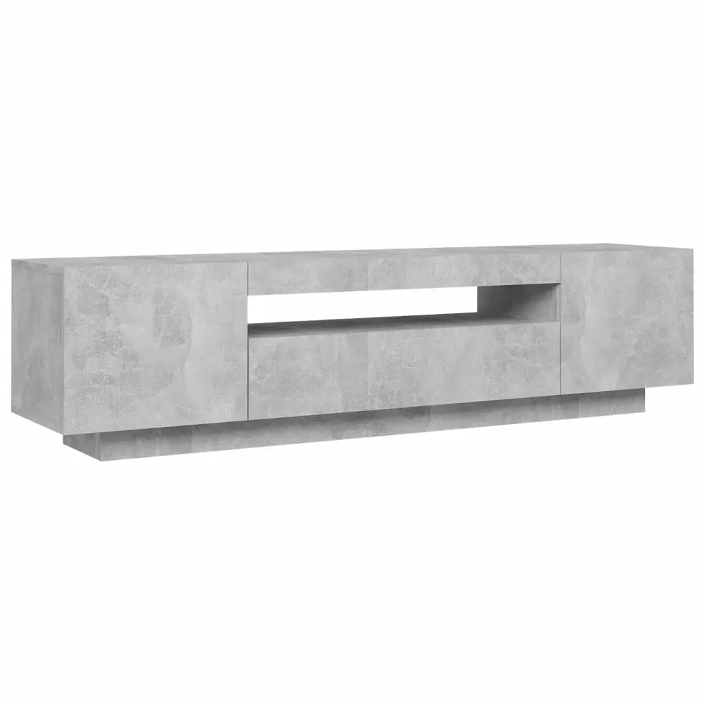 TV Cabinet with LED Lights Concrete Grey 160x35x40 cm 804431