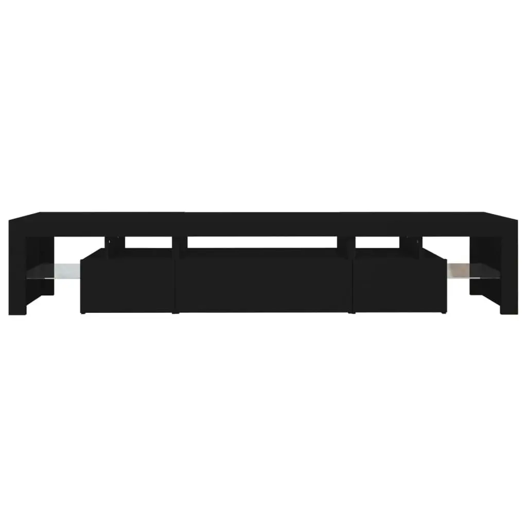 TV Cabinet with LED Lights Black 215x36.5x40 cm 3152795