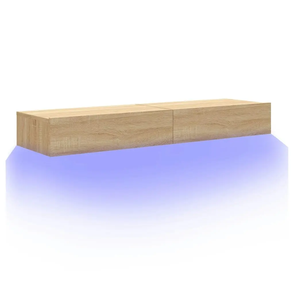 TV Cabinets with LED Lights 2 pcs Sonoma Oak 60x35x15.5 cm 842891