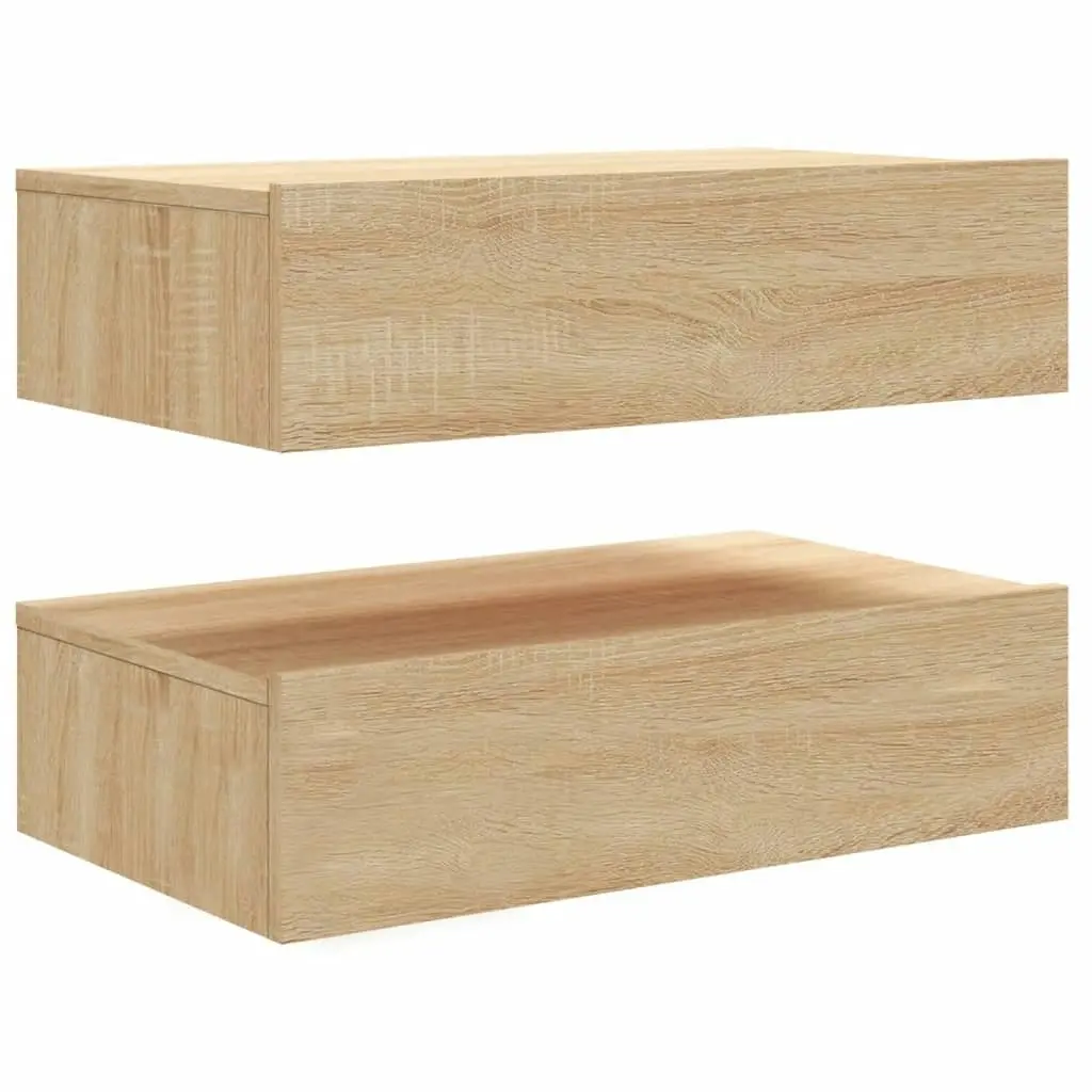 TV Cabinets with LED Lights 2 pcs Sonoma Oak 60x35x15.5 cm 842891