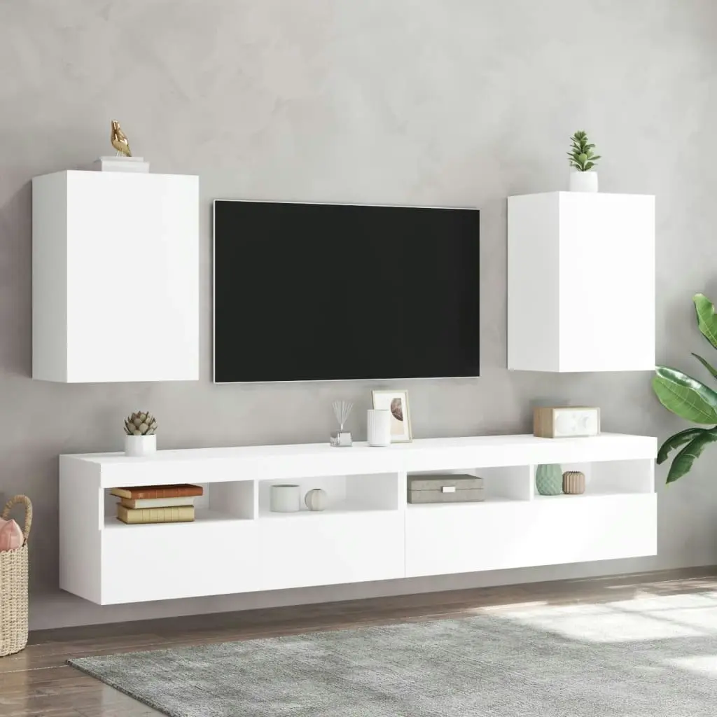 TV Wall Cabinets 2 pcs White 40.5x30x60 cm Engineered Wood 836911