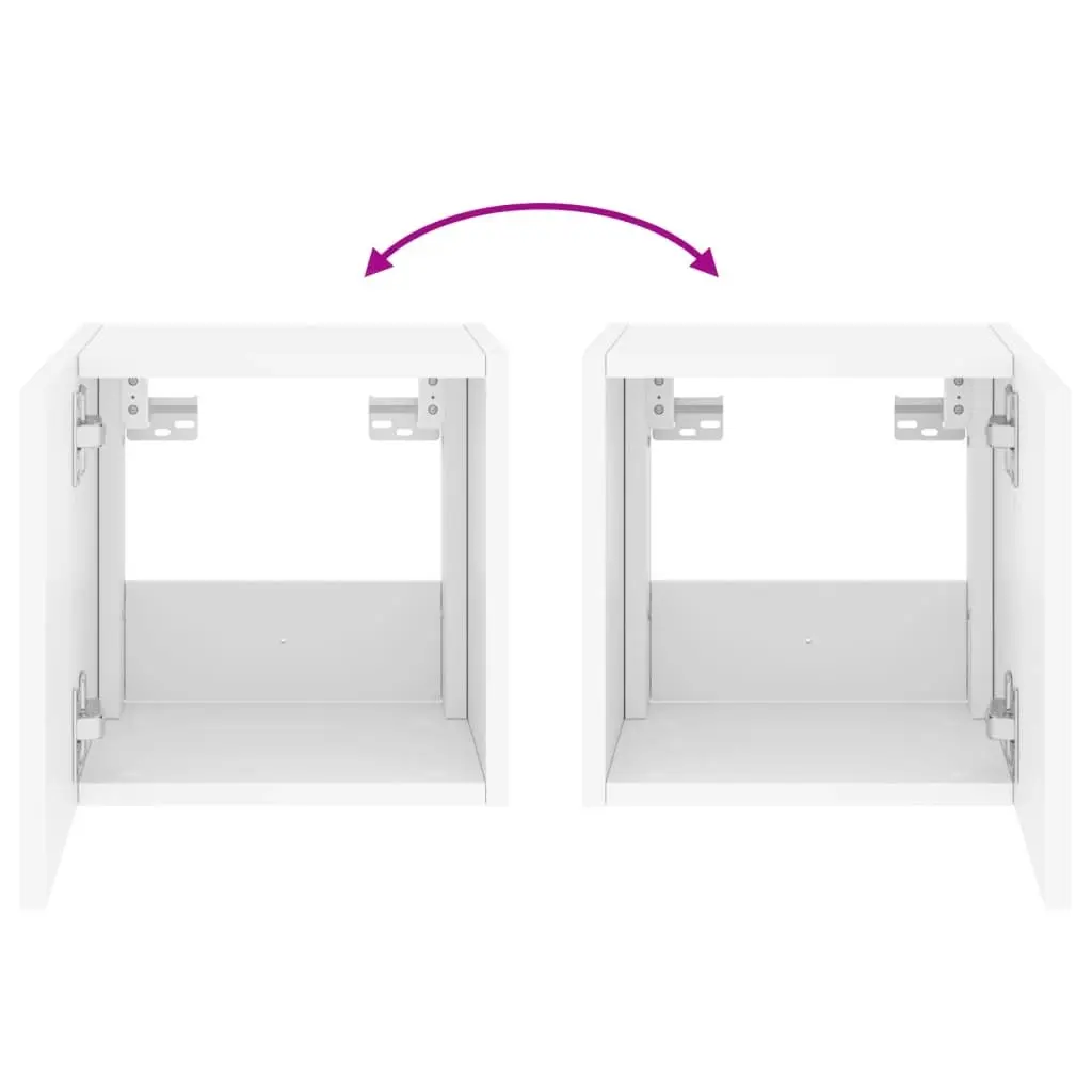 TV Wall Cabinets with LED Lights 2 pcs White 30.5x35x30 cm 837219