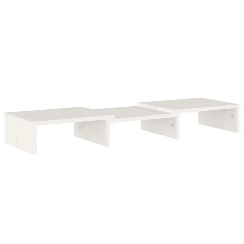 Monitor Stand White 60x24x10.5 cm Solid Wood Pine 813935