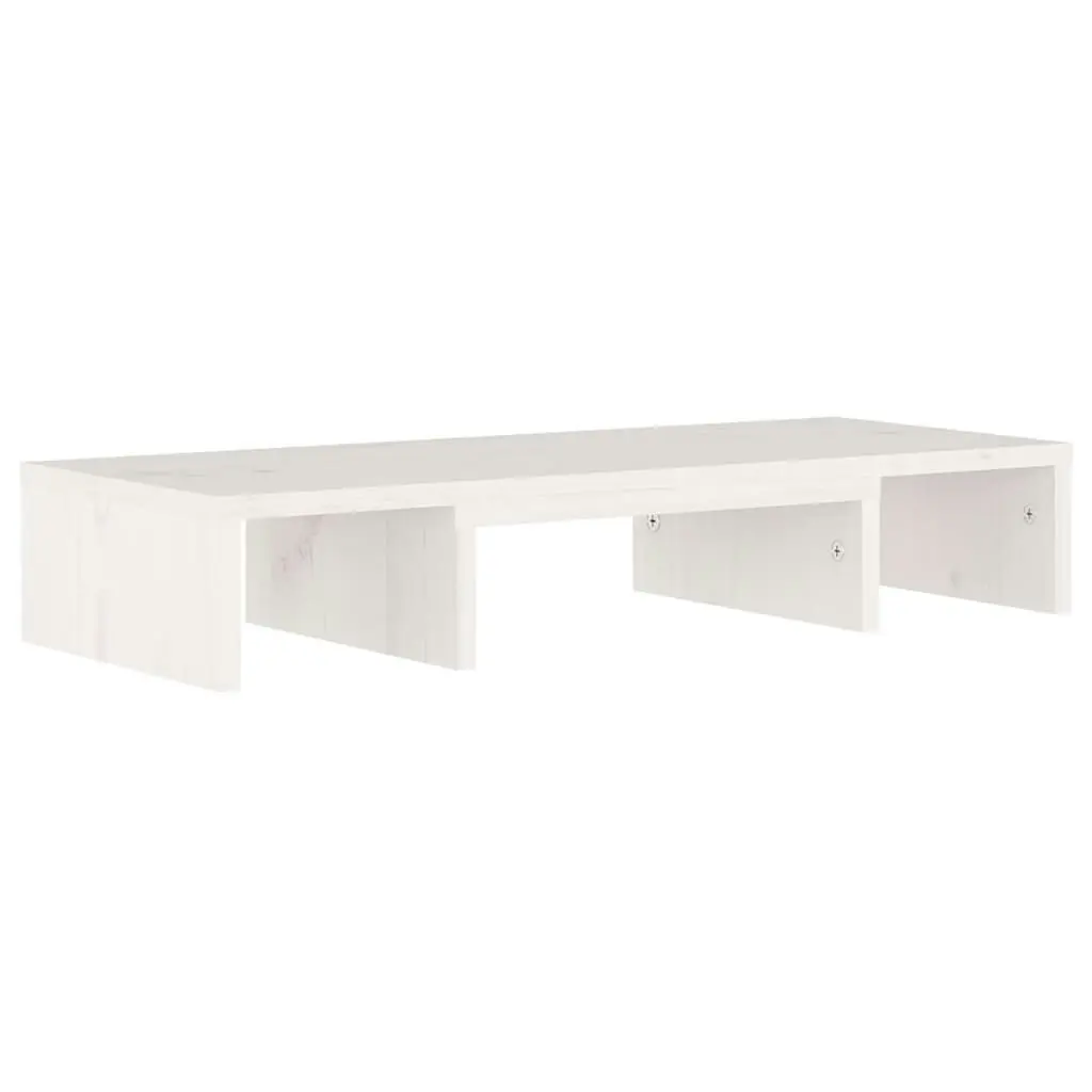 Monitor Stand White 60x24x10.5 cm Solid Wood Pine 813935