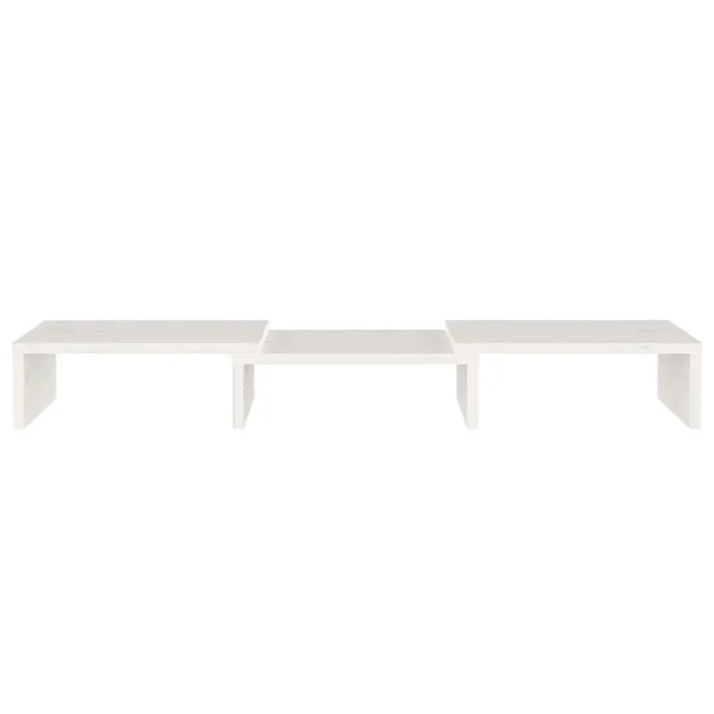 Monitor Stand White 60x24x10.5 cm Solid Wood Pine 813935