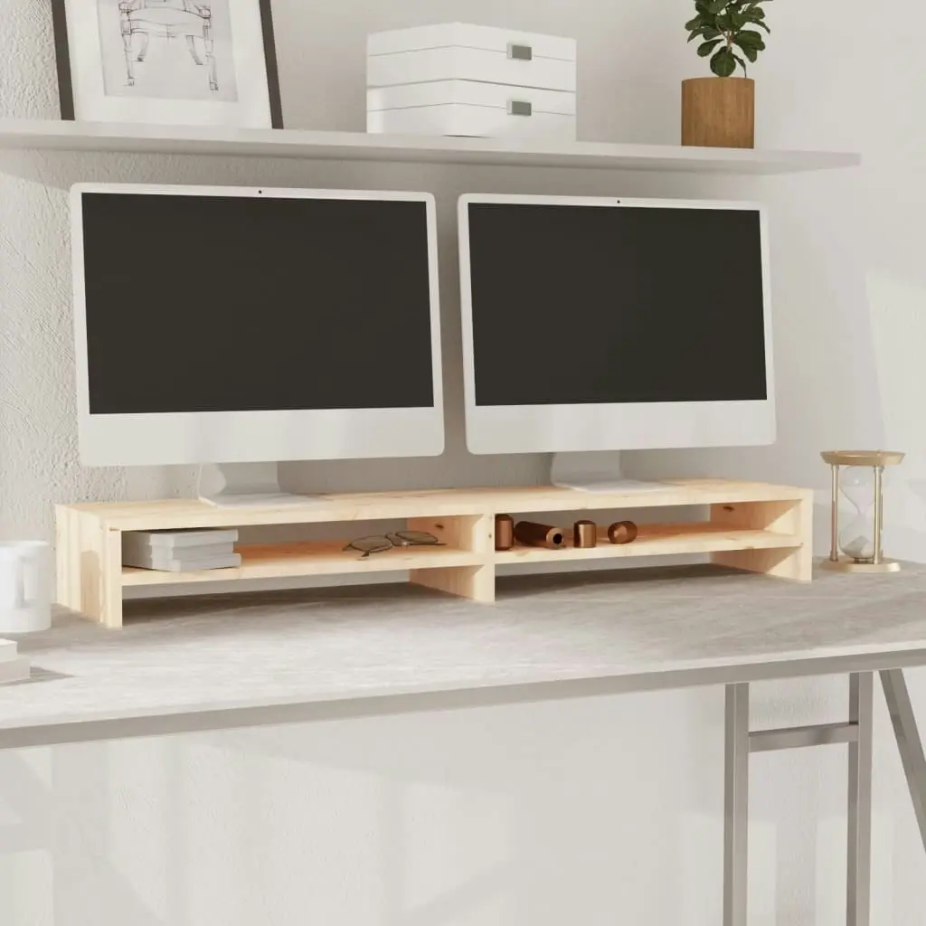 Monitor Stand 100x24x13 cm Solid Wood Pine 813919