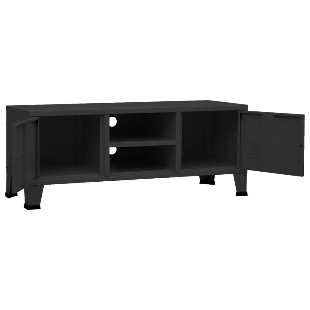 Industrial TV Cabinet Black 105x35x42 cm Metal 339618