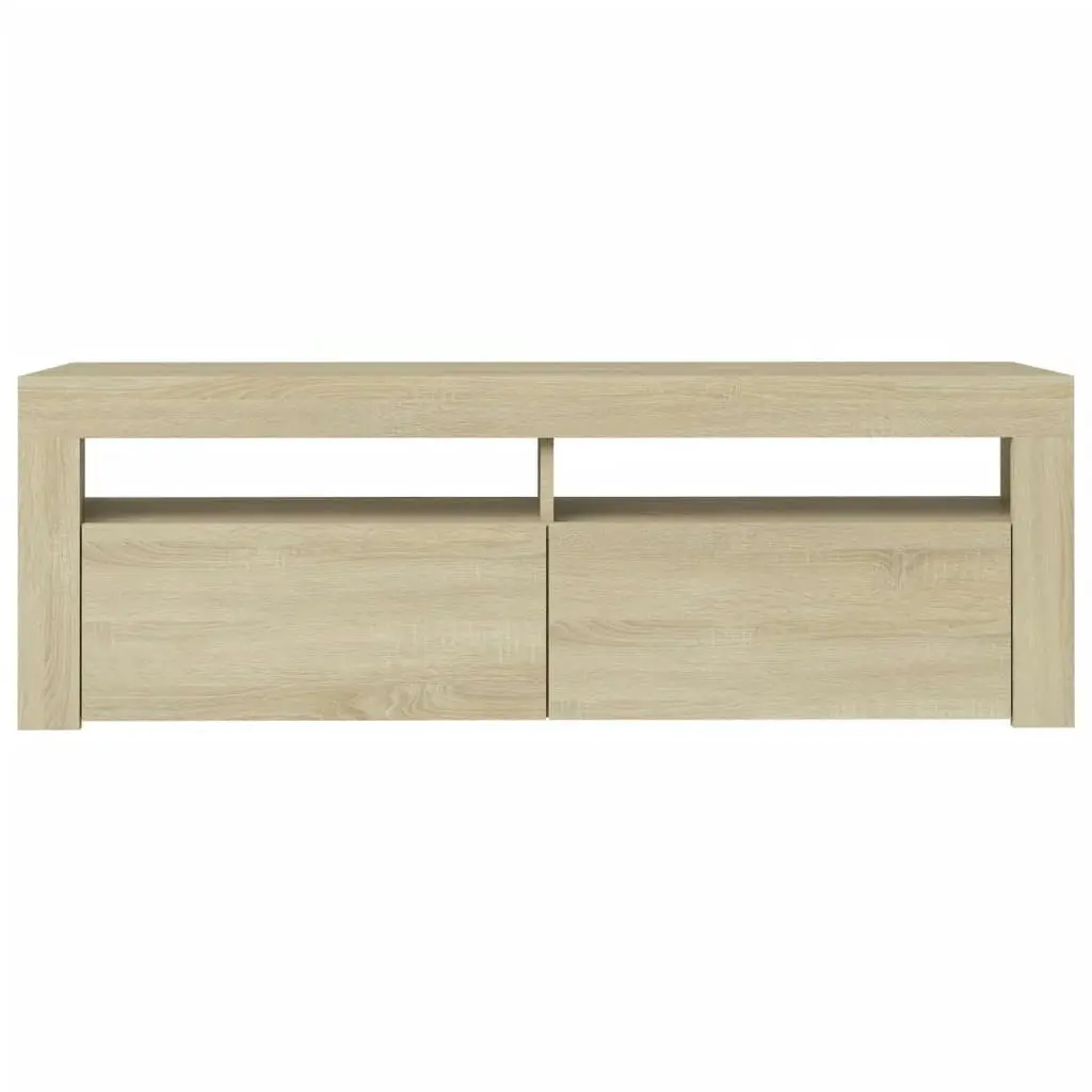 TV Cabinet with LED Lights Sonoma Oak 120x35x40 cm 804313