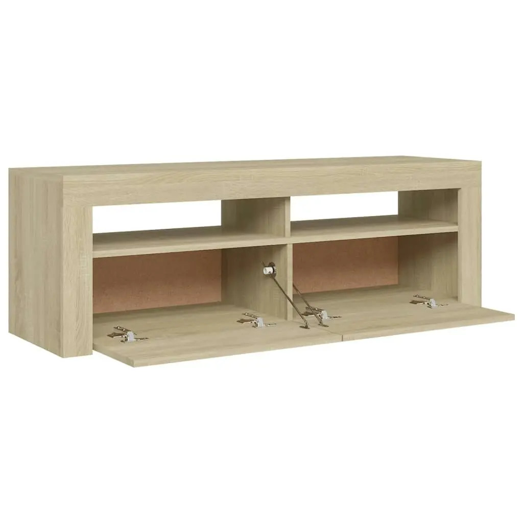 TV Cabinet with LED Lights Sonoma Oak 120x35x40 cm 804313