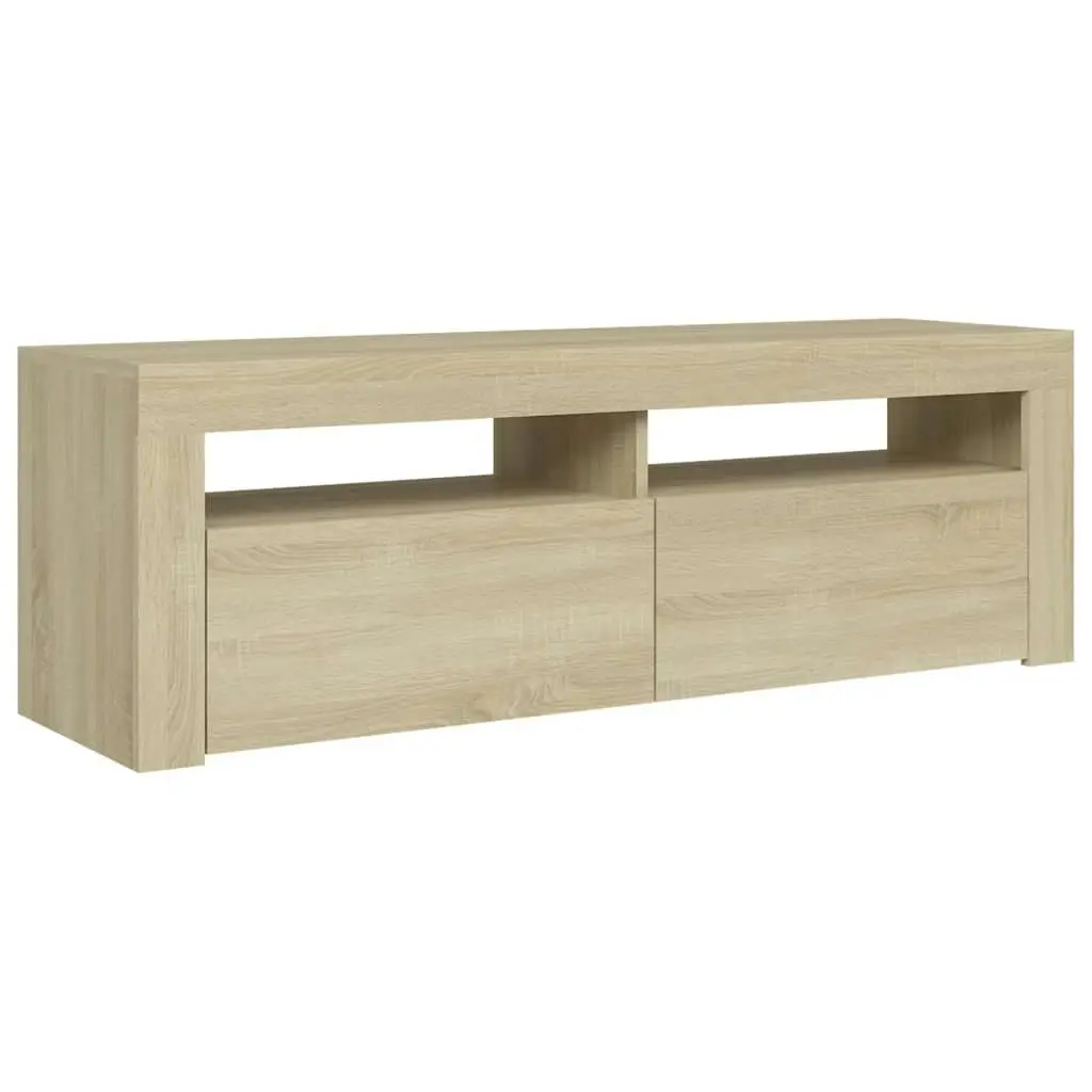 TV Cabinet with LED Lights Sonoma Oak 120x35x40 cm 804313