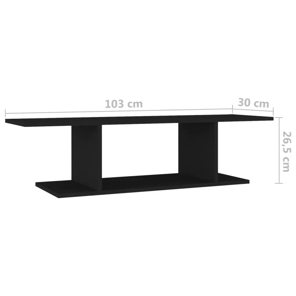 Wall Mounted TV Cabinet Black 103x30x26.5 cm 806981