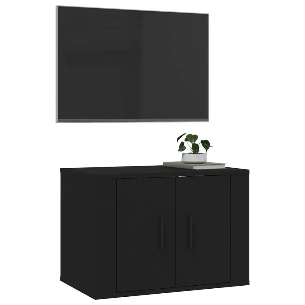 Wall Mounted TV Cabinet Black 57x34.5x40 cm 816617