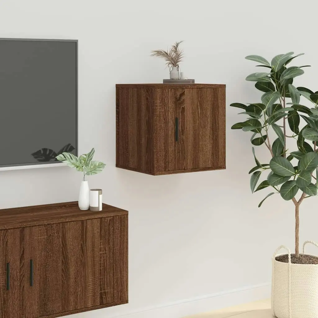 Wall Mounted TV Cabinets 2 pcs Brown Oak 40x34.5x40 cm 816655