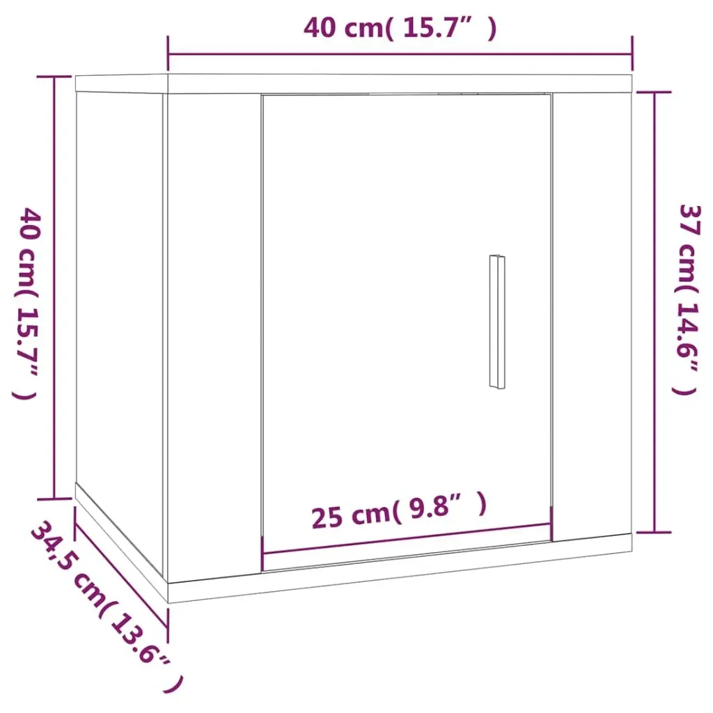 Wall Mounted TV Cabinets 2 pcs Brown Oak 40x34.5x40 cm 816655