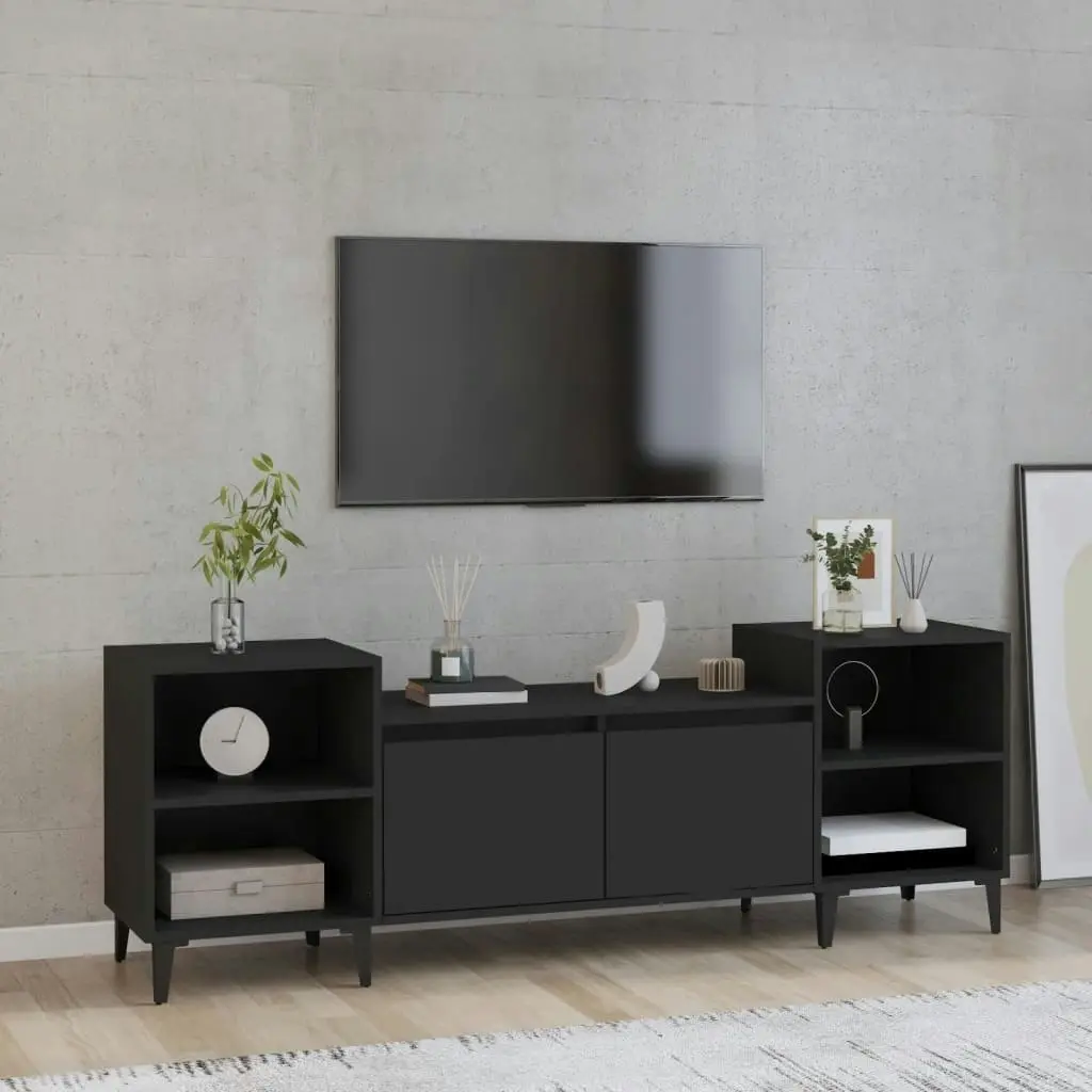 TV Cabinet Black 160x35x55 cm Engineered Wood 821197