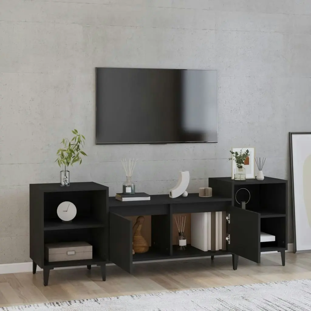 TV Cabinet Black 160x35x55 cm Engineered Wood 821197