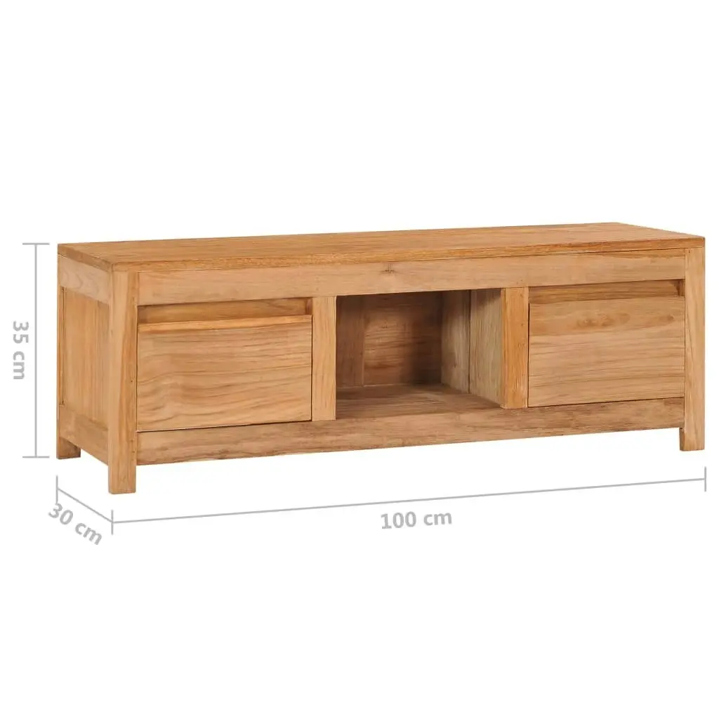 TV Cabinet 100x30x35 cm Solid Teak Wood 288900