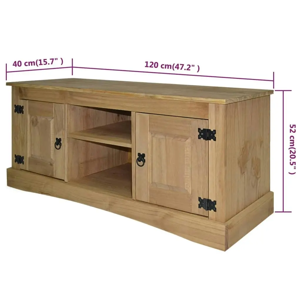 TV Cabinet Mexican Pine Corona Range 120x40x52 cm 243740