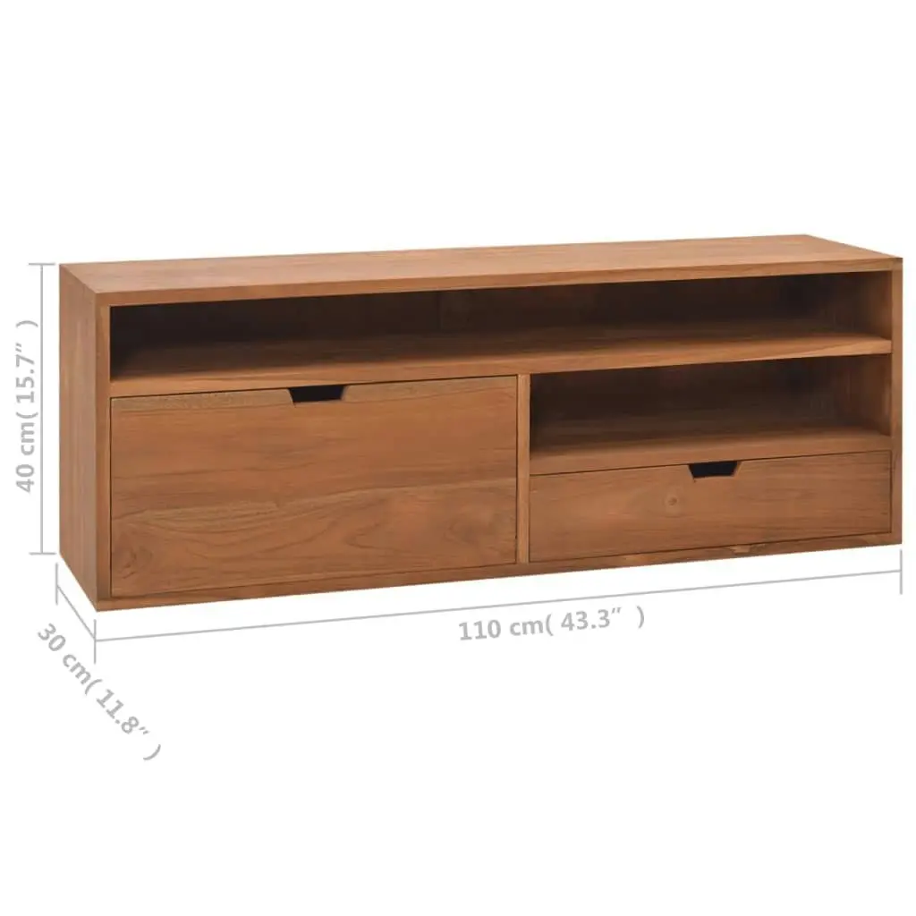 TV Cabinet 110x30x40 cm Solid Teak Wood 326119