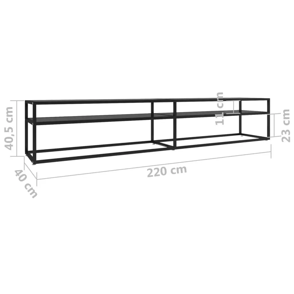 TV Cabinet Black 220x40x40.5 cm Tempered Glass 331731