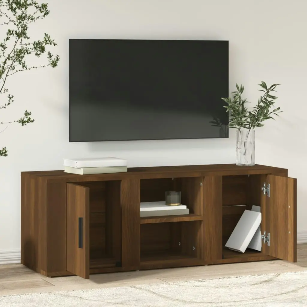 TV Cabinet Brown Oak 100x31.5x35 cm Engineered Wood 819435