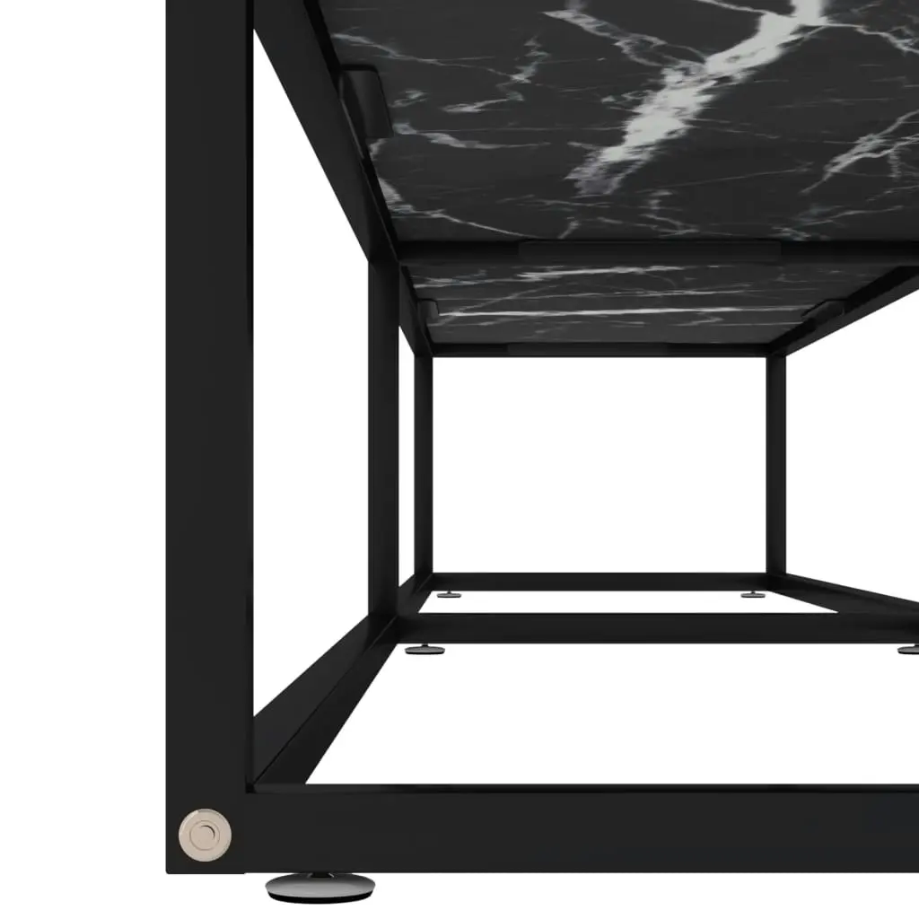 TV Cabinet Black Marble 200x40x40.5 cm Tempered Glass 331729