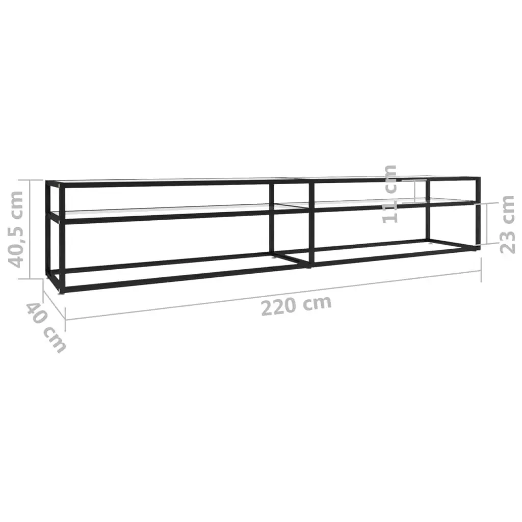 TV Cabinet Transparent 220x40x40.5 cm Tempered Glass 331730