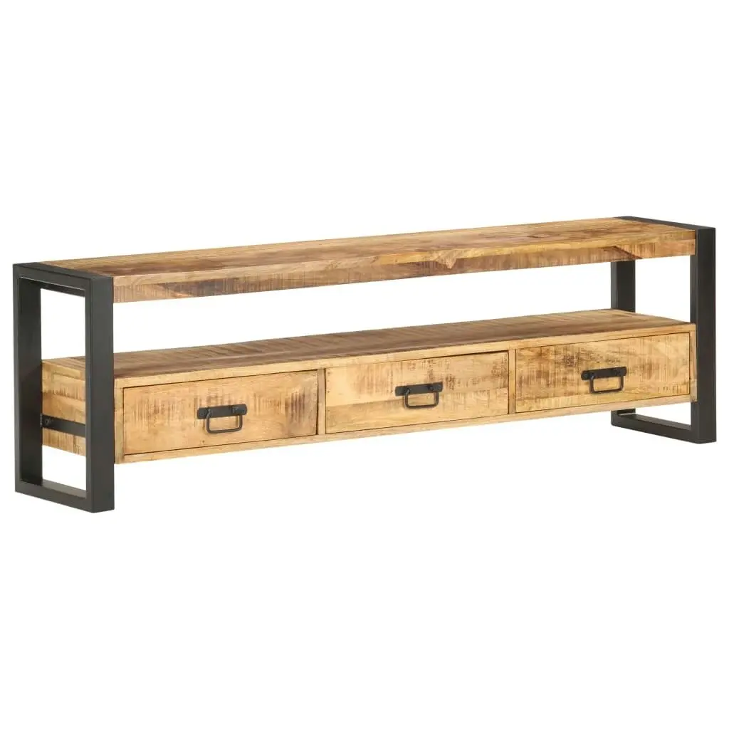 TV Cabinet 150x30x45 cm Solid Rough Mango Wood 320788