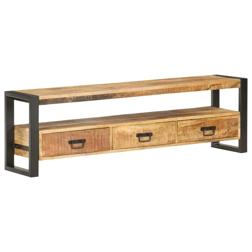 TV Cabinet 150x30x45 cm Solid Rough Mango Wood 320788