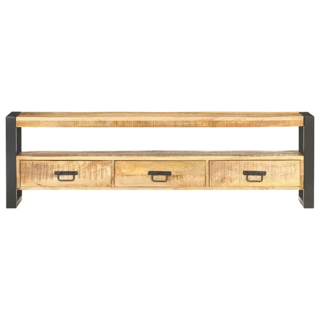 TV Cabinet 150x30x45 cm Solid Rough Mango Wood 320788