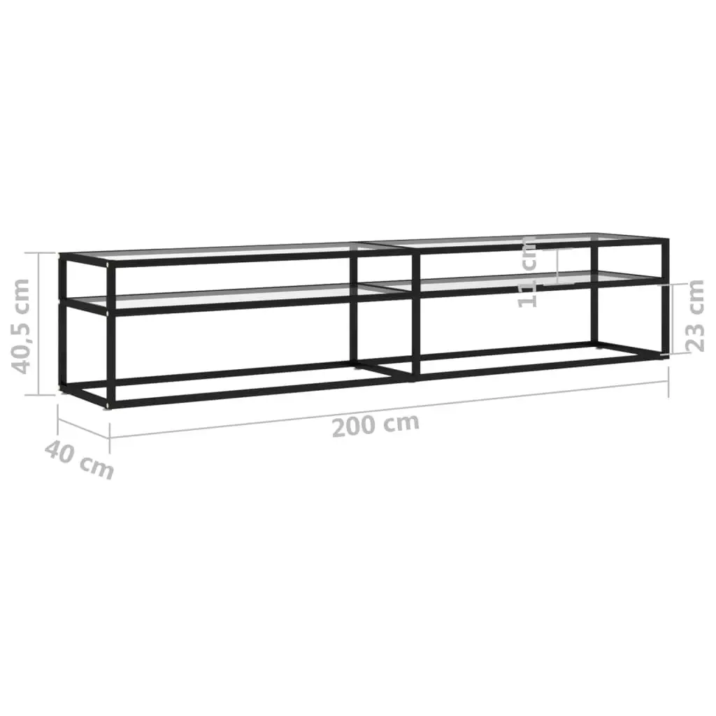 TV Cabinet Transparent 200x40x40.5 cm Tempered Glass 331726