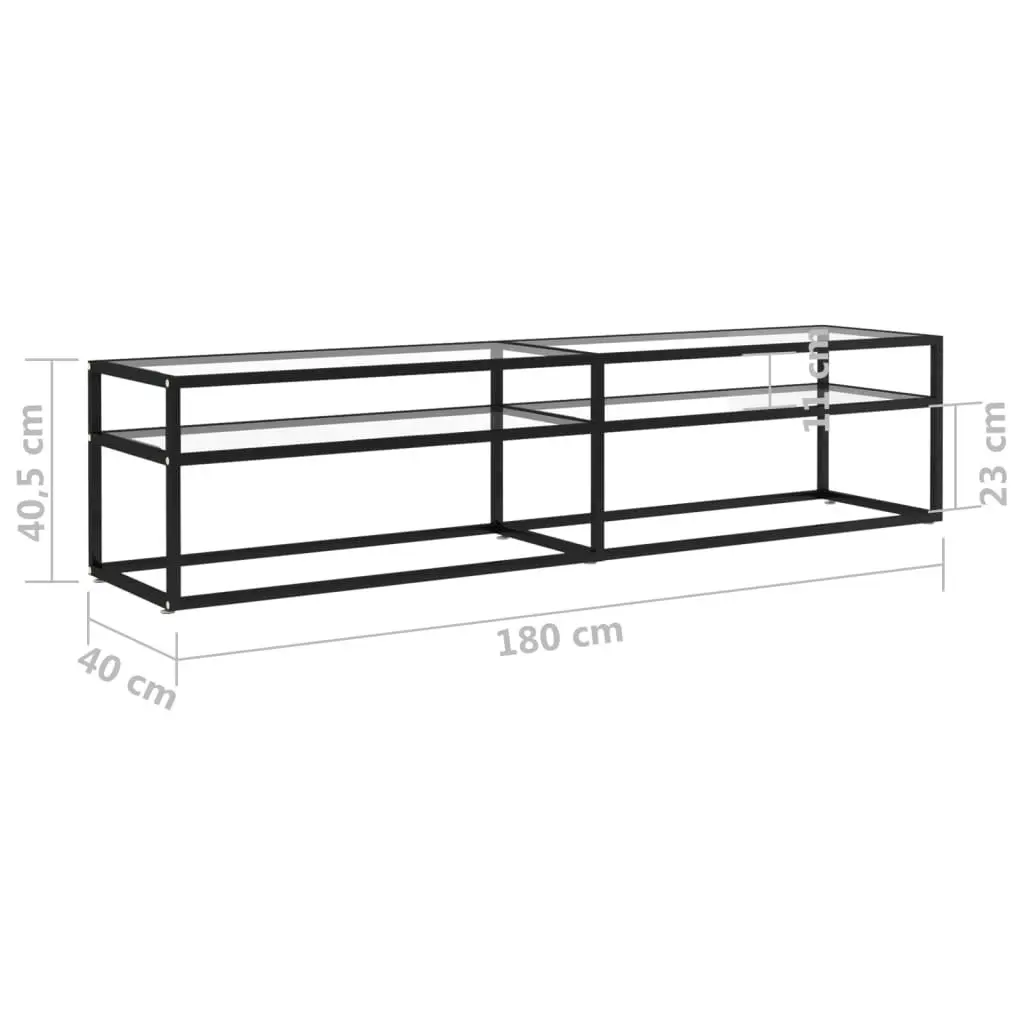 TV Cabinet Transparent 180x40x40.5 cm Tempered Glass 331722