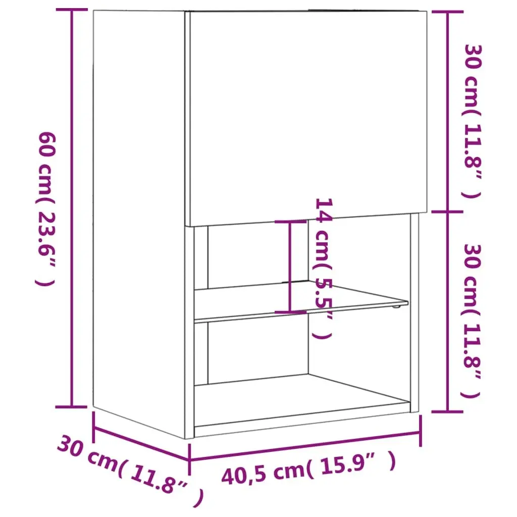 TV Cabinets with LED Lights 2 pcs White 40.5x30x60 cm 837030