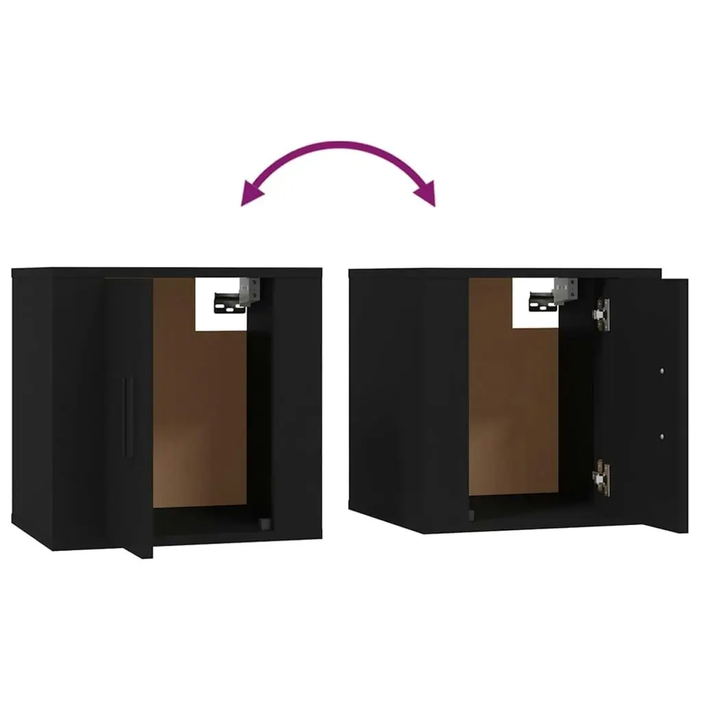 Wall Mounted TV Cabinets 2 pcs Black 40x34.5x40 cm 816643