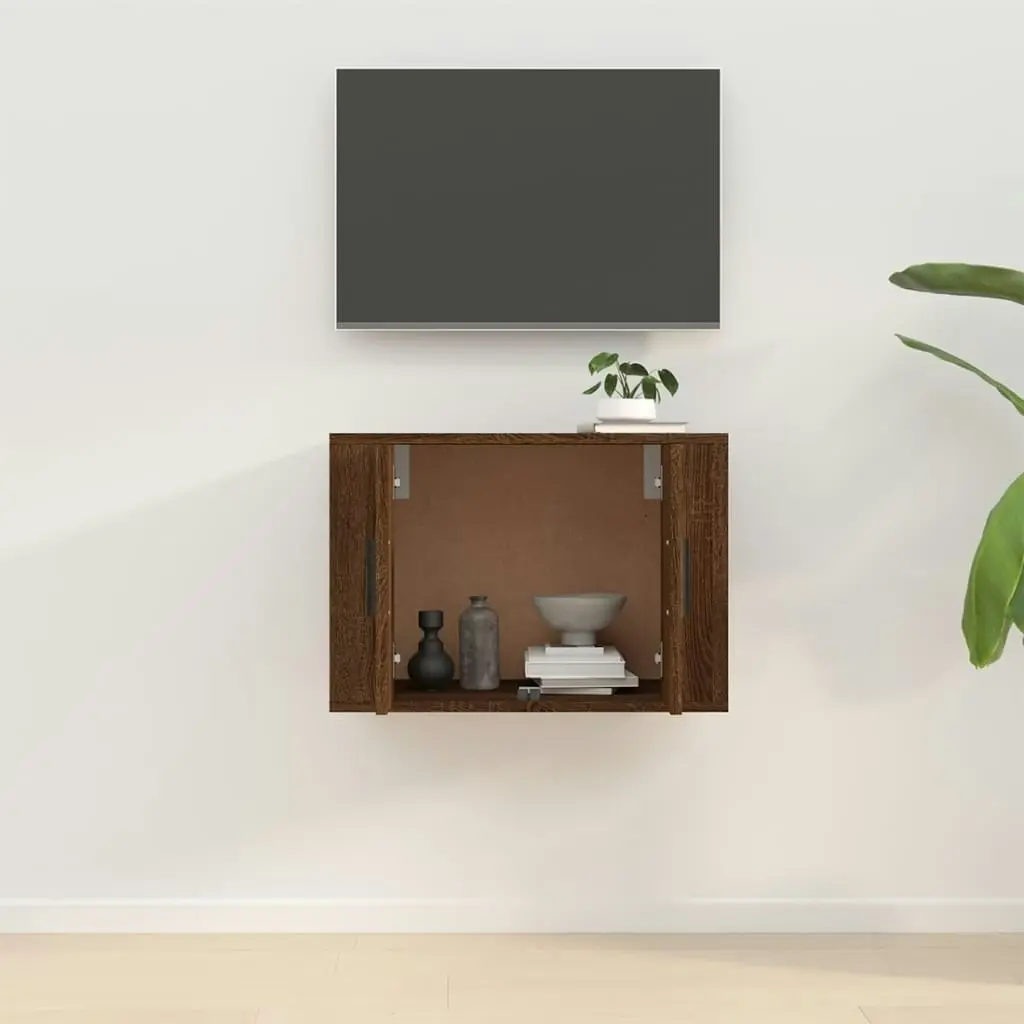 Wall Mounted TV Cabinet Brown Oak 57x34.5x40 cm 816623